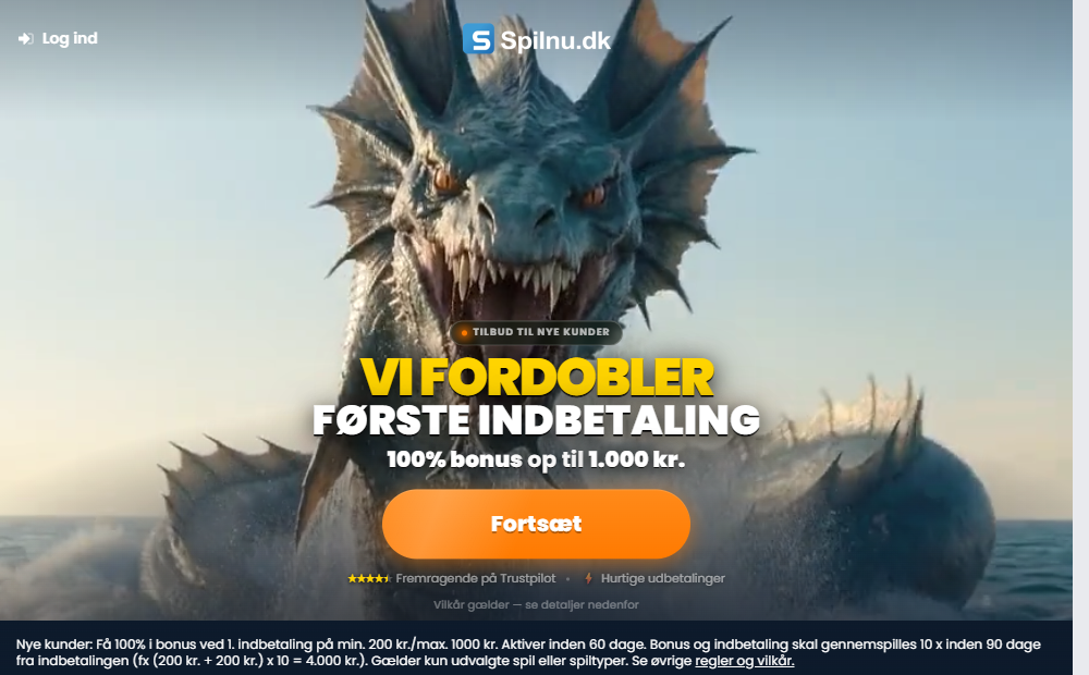 Spilnu.dk skærmbillede af casinosiden